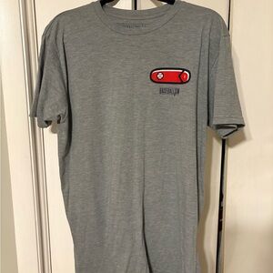 Gray Short Sleeve Tee with Minimal Logo